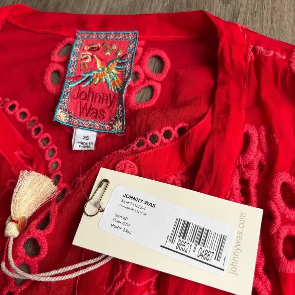 NWT Johnny Was Xanthos Rae Eyelet Blouse XS - Picture 4 of 6